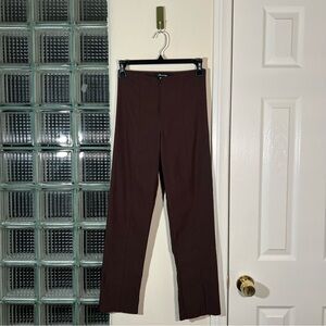 brown pants with small lace detailing